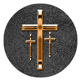 DAROUND 517 CP SH BK Copper 3 Crosses Shimmer Black Background